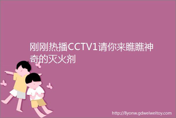 刚刚热播CCTV1请你来瞧瞧神奇的灭火剂